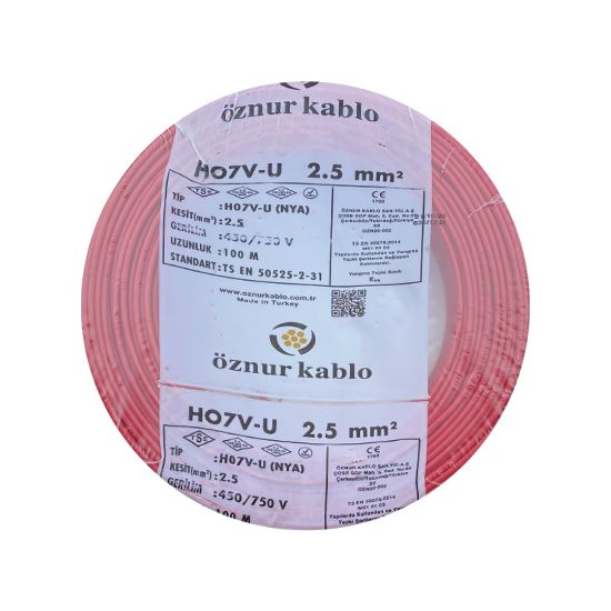 Öznur 2,5 NYA Kablo (Kırmızı) resmi