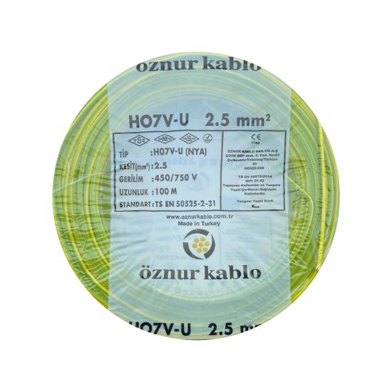 Öznur 2,5 NYA Kablo (Sarı-Yeşil) resmi