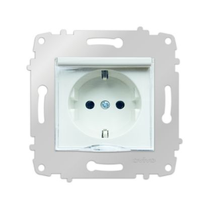 Ovivo Grano Kapaklı Topraklı Priz (Beyaz) resmi