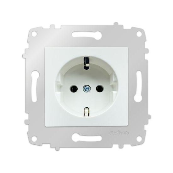 Ovivo Grano Topraklı Priz (Beyaz) resmi