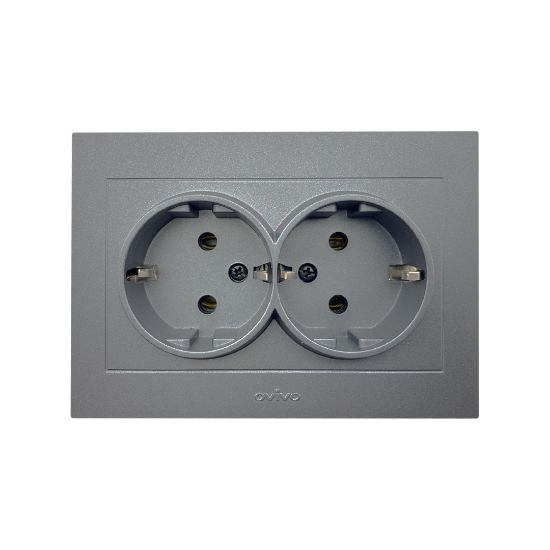 Ovivo Grano İkili Topraklı Priz (Füme) resmi