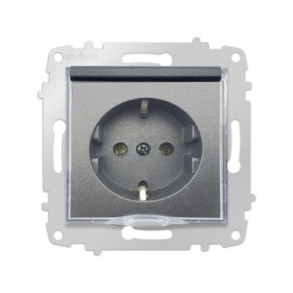 Ovivo Grano Kapaklı Topraklı Priz (Füme) resmi