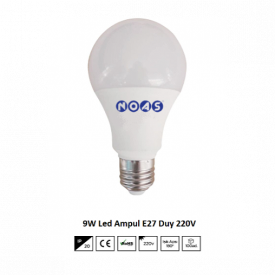 Noas 9w Led Ampül Beyaz (6500K) resmi