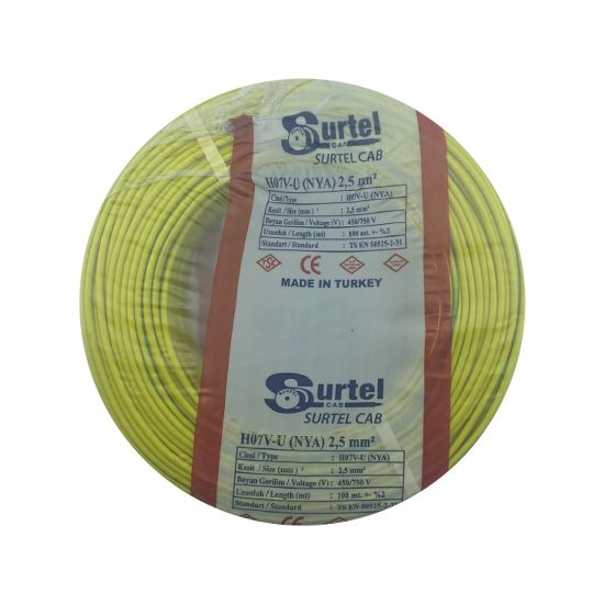 Surtel 2,5 NYA Kablo (Sarı-Yeşil) resmi