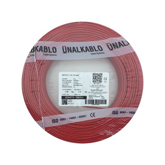 Ünal 1,5 NYA Kablo (Kırmızı) resmi