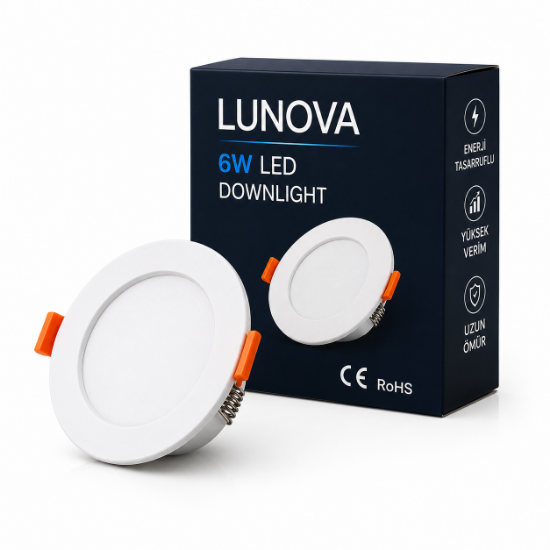 Lunova 6W Led Downlight Panel resmi