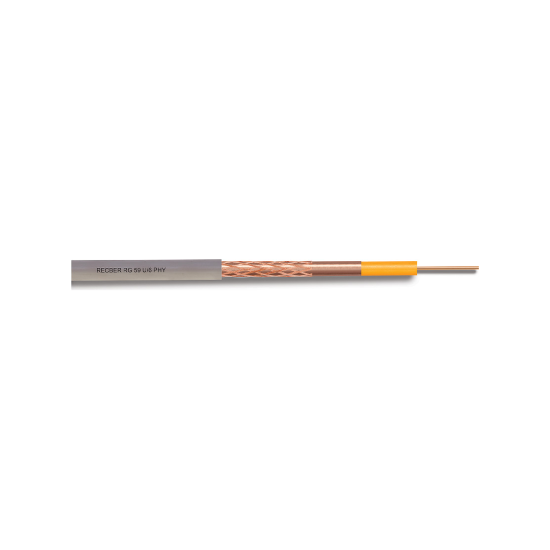 Reçber RG 6 U/4 PHY-HF Class A+ Cu/CuSn Trishield Koaksiyel Kablosu resmi